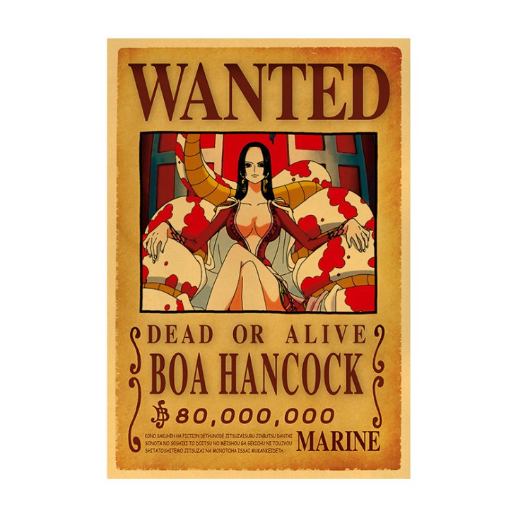 Poster One Piece Luffy Zoro Sanji Nami Robin Chopper Fanky hình nhân vật truy nã