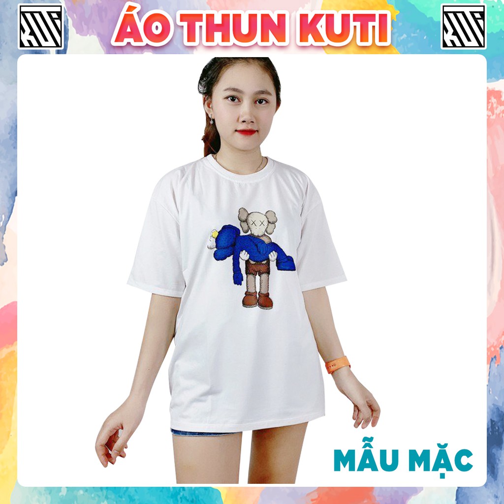 Áo Thun Tay Lỡ KAWS TWO Unisex Kuti Basic Tee Phông Trơn Nam Nữ Form Rộng Freesize Phong Cách Ulzzang Hàn Quốc