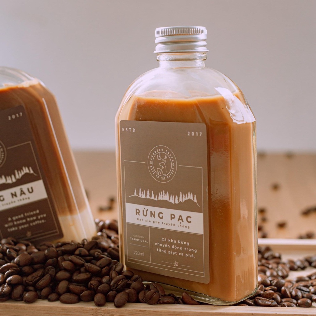 Chai thủy tinh/ Binh thủy tinh cổ dẹt thấp nắp thiếc 350ml đựng coldbrew, coffee