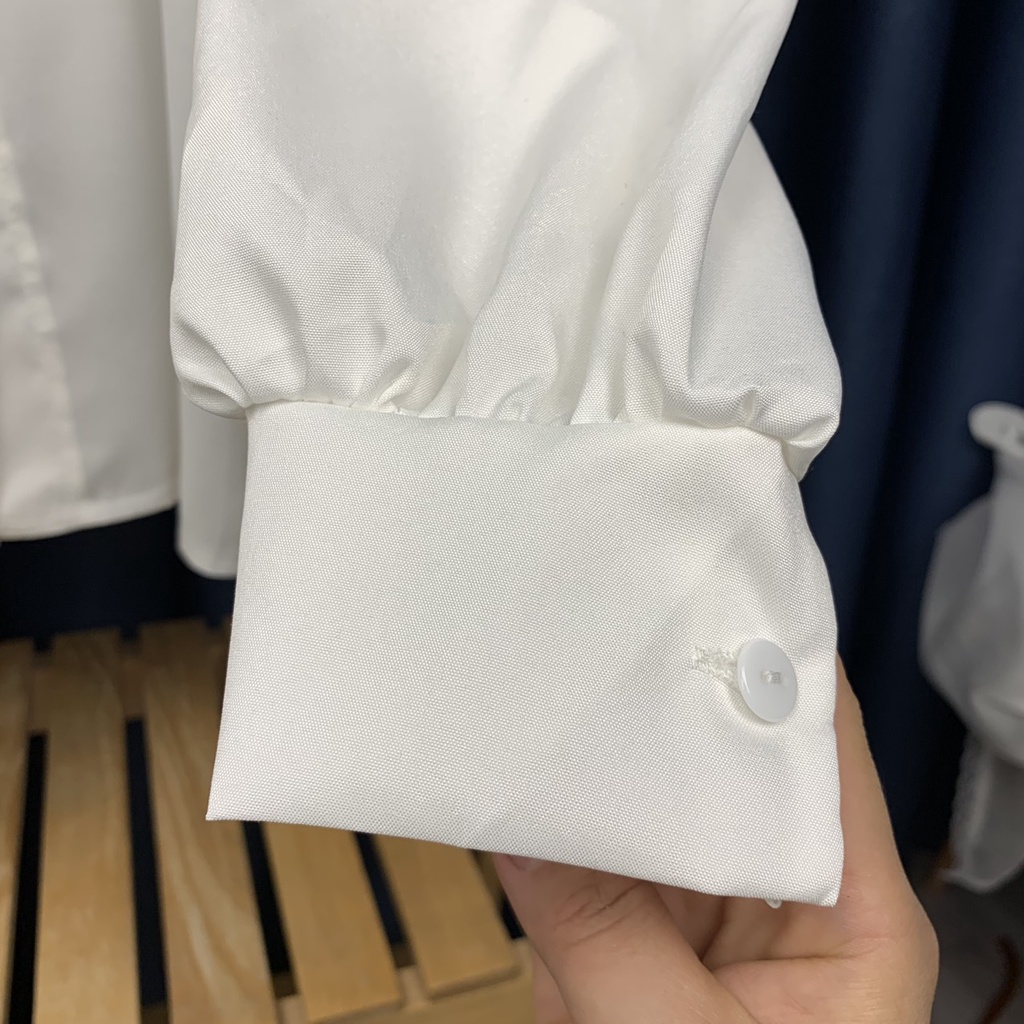 Áo sơ mi trắng nữ tay bồng tiểu thư cổ bèo 2 lớp style Hàn Quốc - Mã A565 -PANOSI