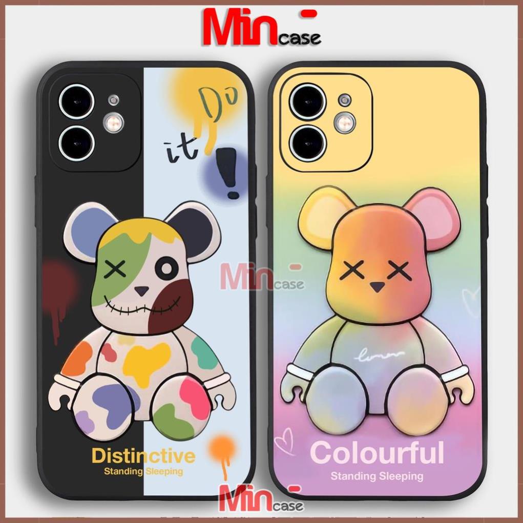 Ốp lưng iPhone Gấu Beabrick cạnh viền vuông silicon mềm dẻo cho iphone 6/6s/7/8/X/XS/XR/11/12/13 Pro Plus Max cute