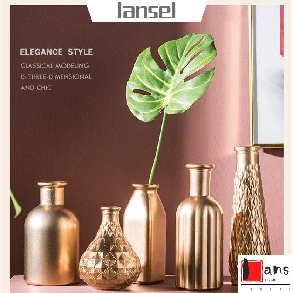 Bình hoa thủy tinh phong cách Bắc Âu retro hiện đại dùng trang trí nhà cửa tùy chọn kiểu dáng