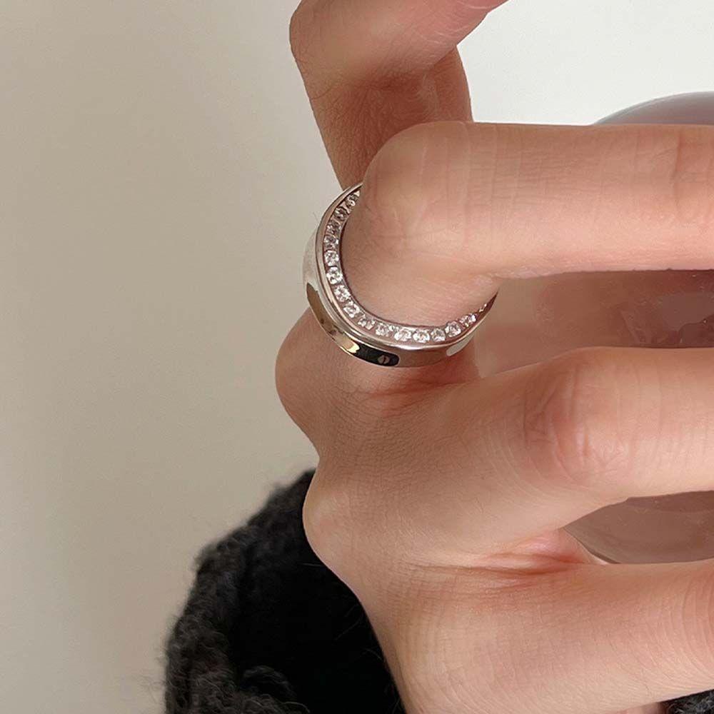 Nhẫn Thiết Kế Không Đồng Đều Sáng Tạo Cá Tính Cho Nữ|Nhẫn Hở Họa Tiết Hình Học Có Thể Điều Chỉnh Kích Cỡ