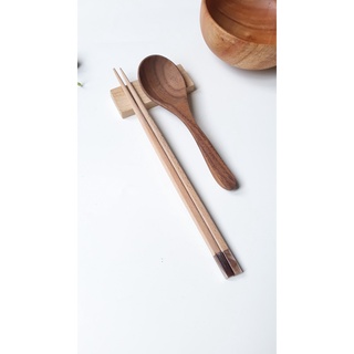 Đũa gỗ beech vuông khảm trai hồng (bộ 5 đôi)