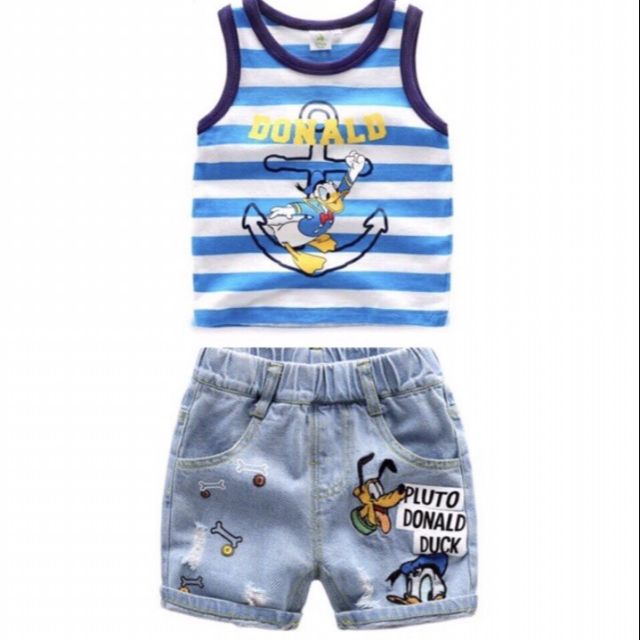 Set jean bé trai hình vịt