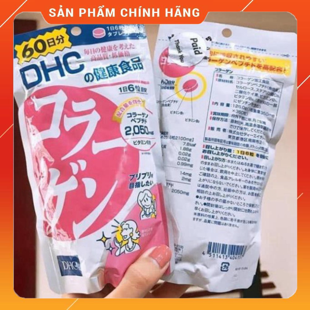 [CHÍNH HÃNG] Viên Uống DHC Collagen 60 Ngày Nhật Bản (Auth) (hàng chuẩn)