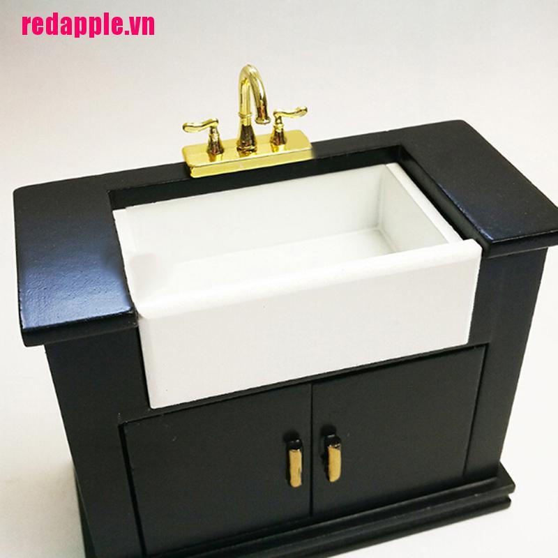 [APPLE]1/12 Dollhouse miniature accessories mini alloy double faucet for decoration