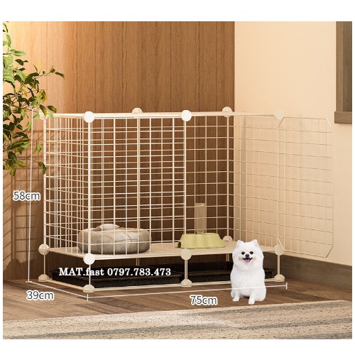 Chuồng mèo giá rẻ lắp ghép lưới sắt đa năng nuôi thú cưng thỏ, bọ ú, sóc (chốt,búa,dây rút)