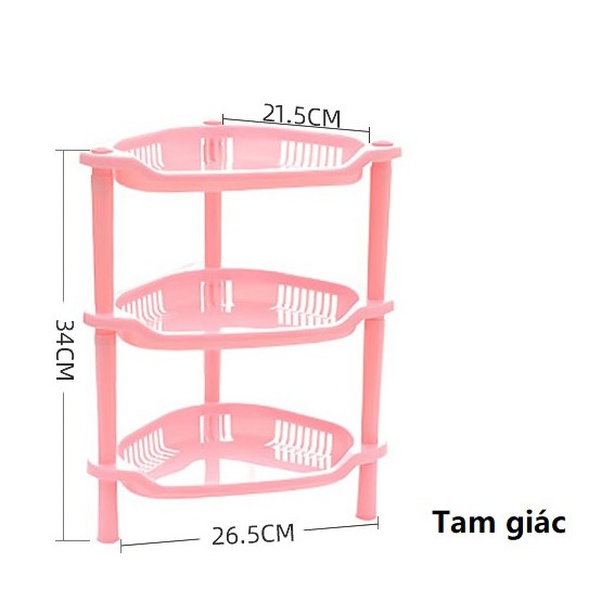 Kệ nhựa 3 tầng chữ nhật, tam giác