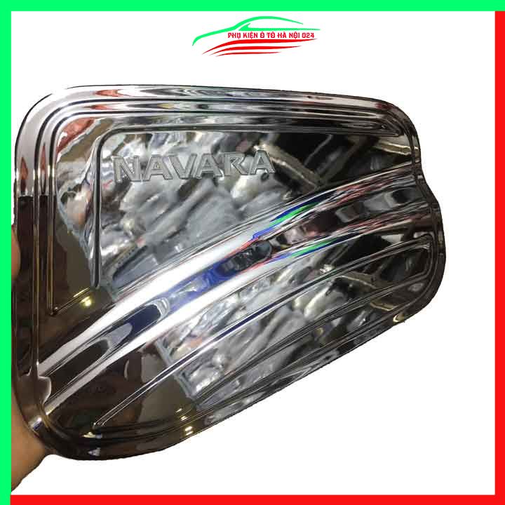 Ốp nắp xăng Navara 2022-2023 mạ crom bảo vệ chống trầy trang trí ô tô