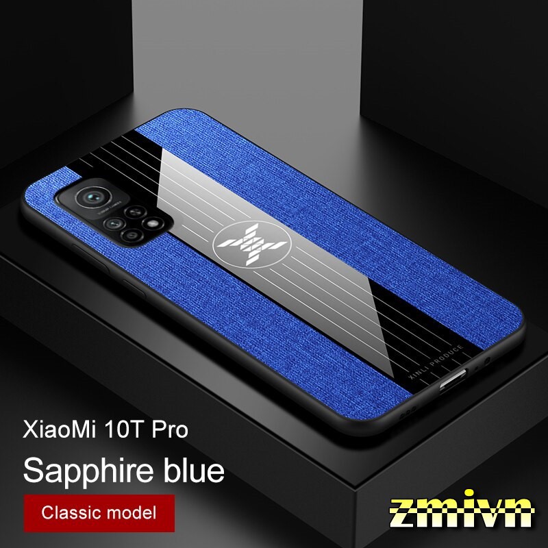 Ốp lưng vải jean Xiaomi Mi 10T , Mi 10T Pro 5G họa tiết kẻ sọc