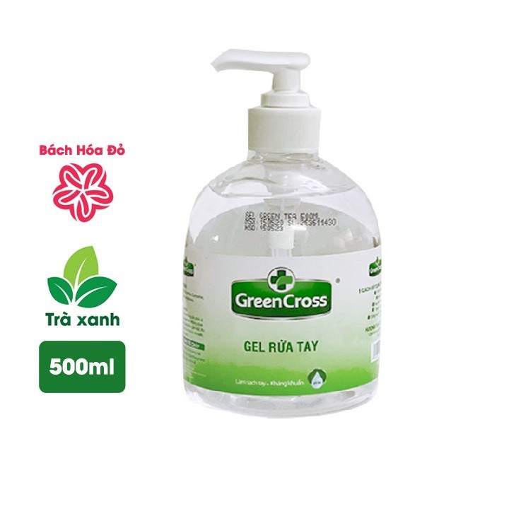 COMBO 2 chai Dung Dịch Sát Khuẩn Tay Nhanh GREEN CROSS PROTECT 500ml/chai TẶNG KÈM 1 chai GEL Rửa Tay 500ml(chai tròn)