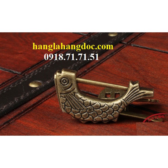Ổ khóa mini giả cổ hình con cá, bằng hợp kim độc lạ