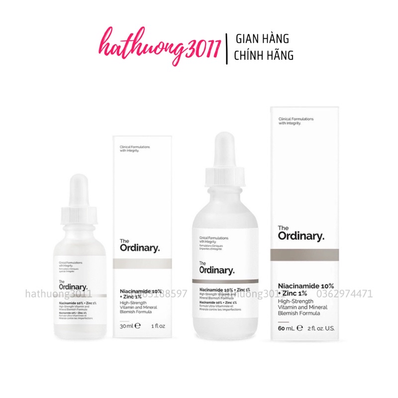 Tinh chất The Ordinary Niacinamide 10% + Zinc 1% giảm mụn, thu nhỏ lỗ chân lông