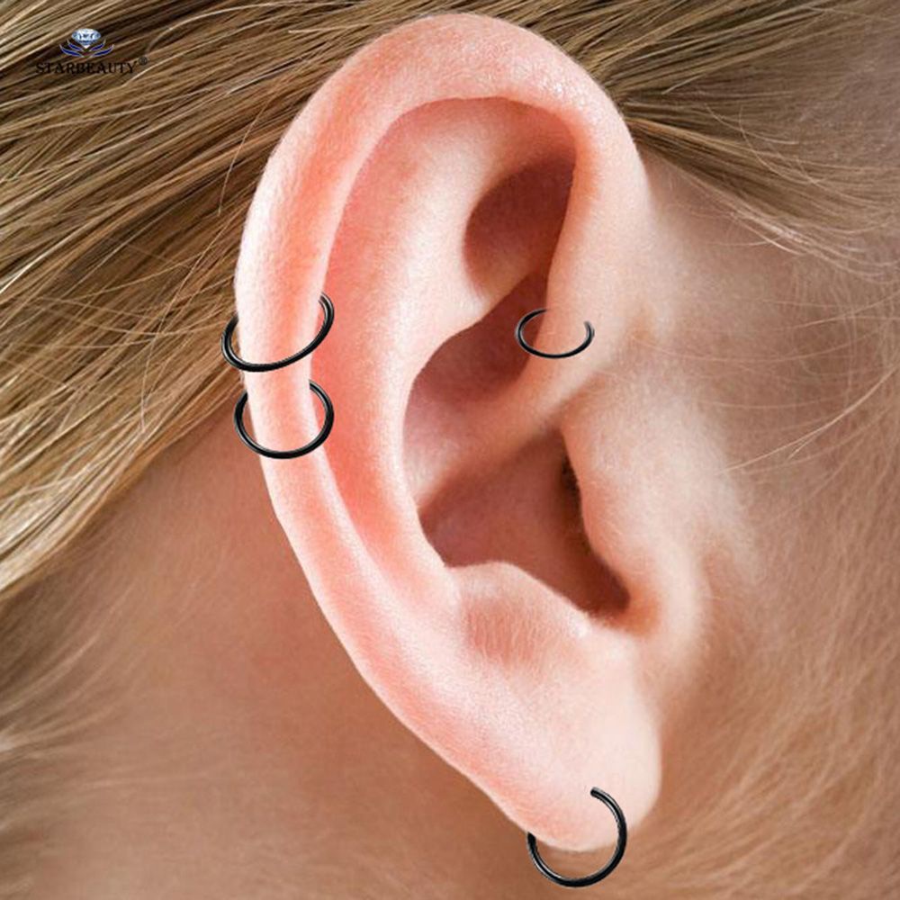 1 khuyên mũi tròn bằng thép không gỉ 0.8mm nhiều màu sắc