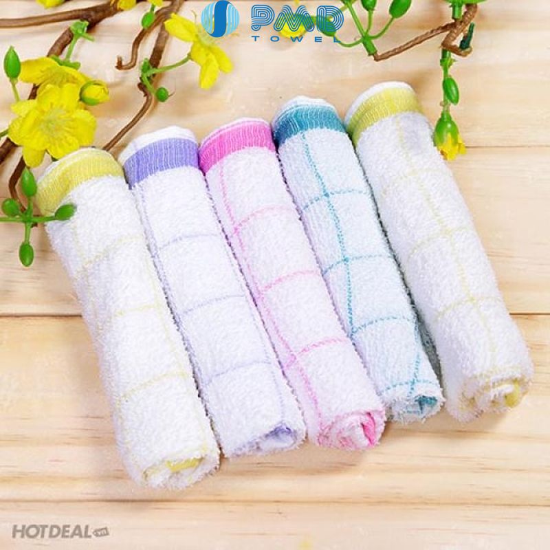 Khăn lau chén bát đĩa ly trà cotton Xuất Nhật loại mỏng thấm nước tốt nhanh khô màu hoàn nguyên không phai,ra lông