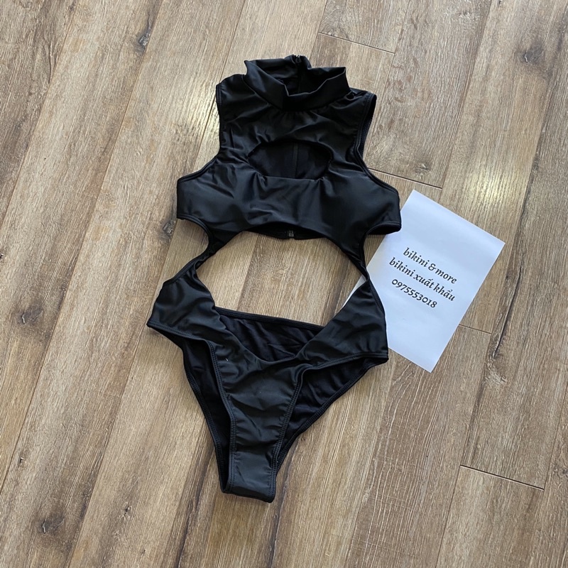 [BKN1380] &lt;ÂU&gt; BODYSUIT ĐEN CỔ TRÒN CUTOUT
