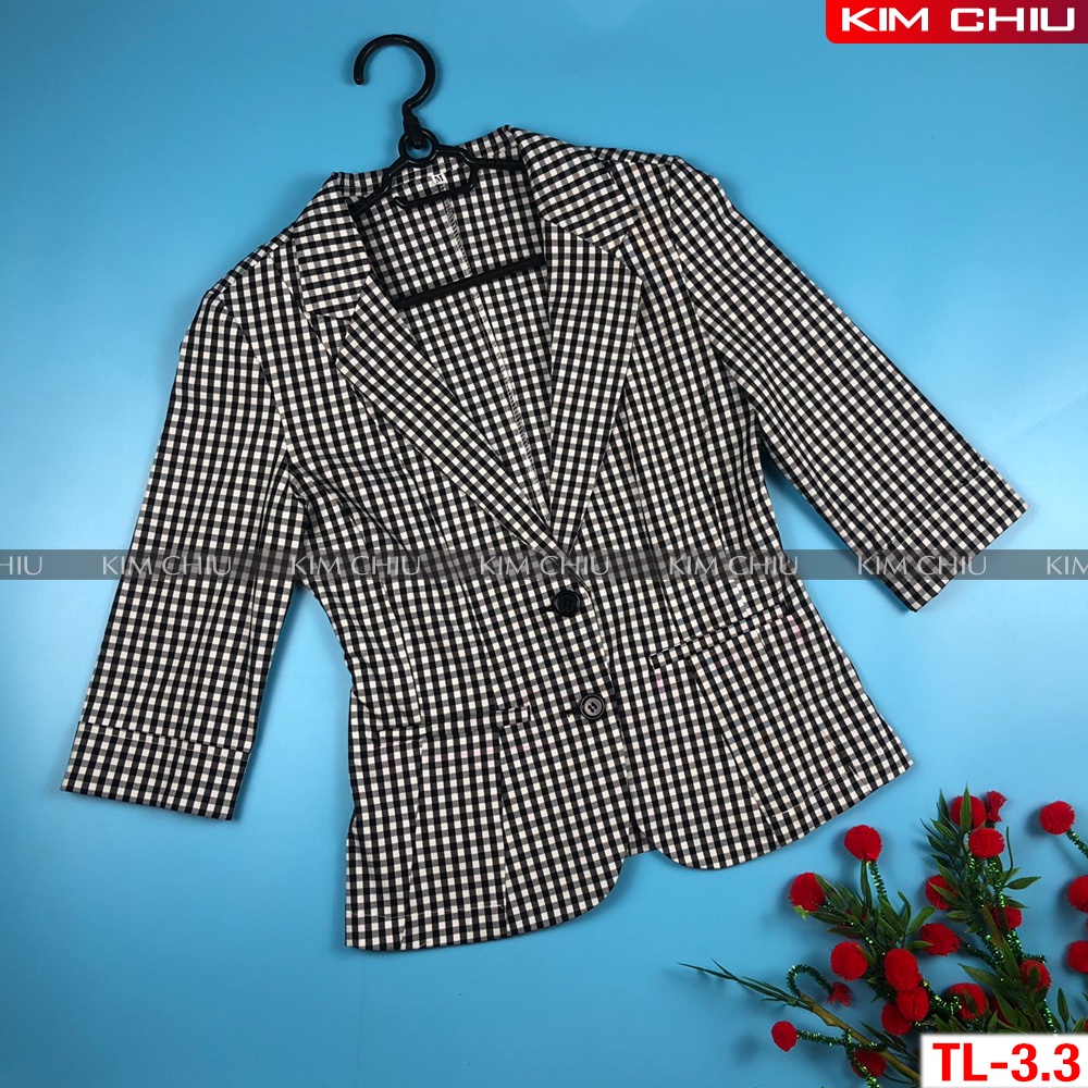 Áo Vest Nữ Công Sở Kim Chiu Kẻ Caro Vải Kaki Cao Cấp Tay Lỡ Form Đẹp [ĐỔI TRẢ THOẢI MÁI] VTL-3.3