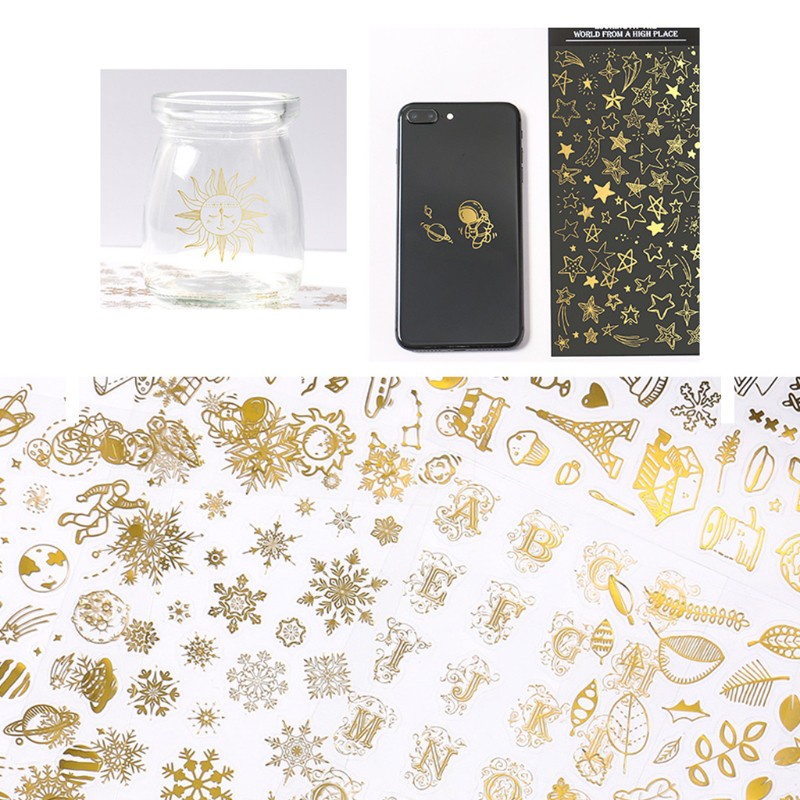 Set 8 Tấm Sticker Nhựa Resin Epoxy Uv Làm Đồ Trang Sức Thủ Công Diy