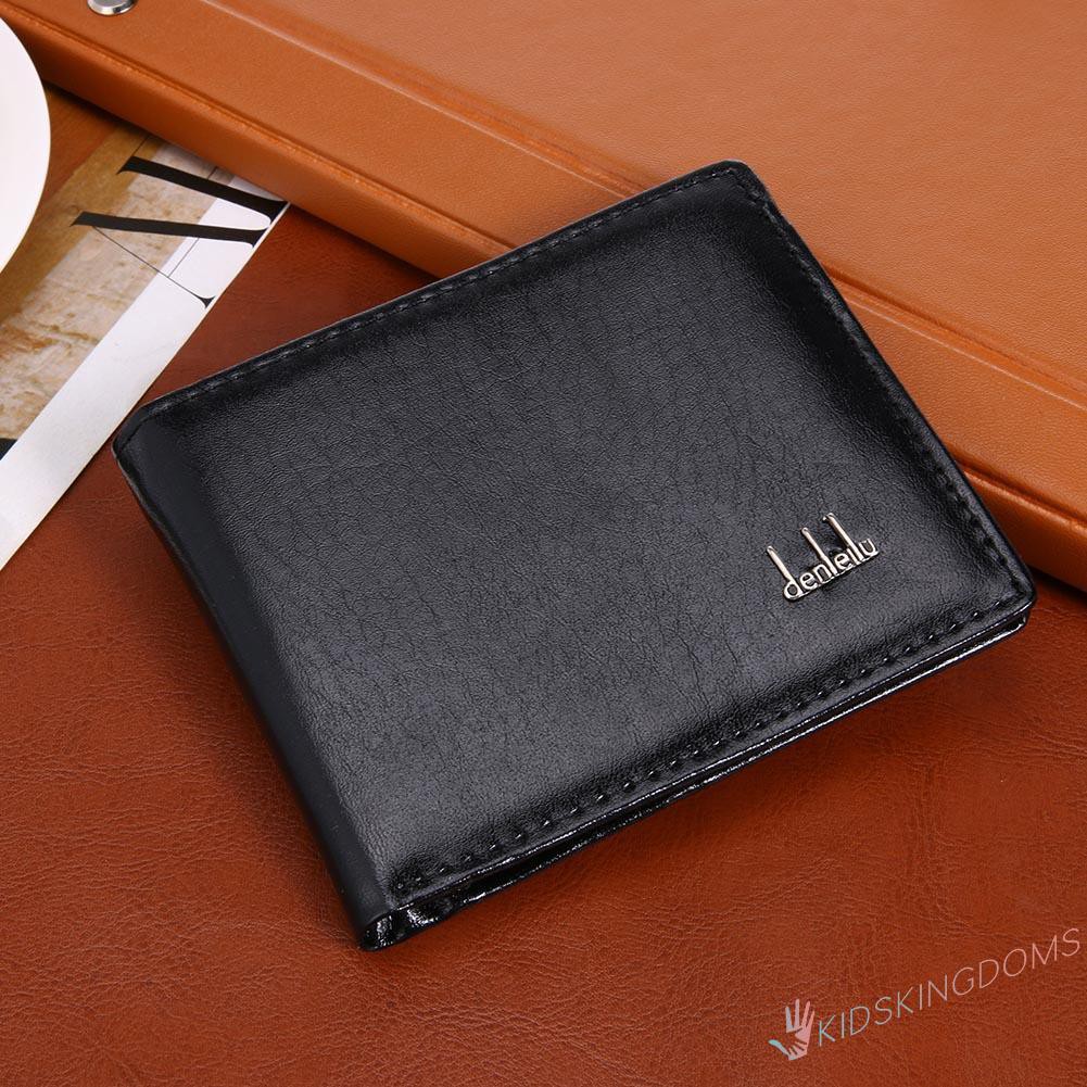 【Big Sale】Fashion Men Short Wallets Thin Business PU Coin Purse Flap Money Bags