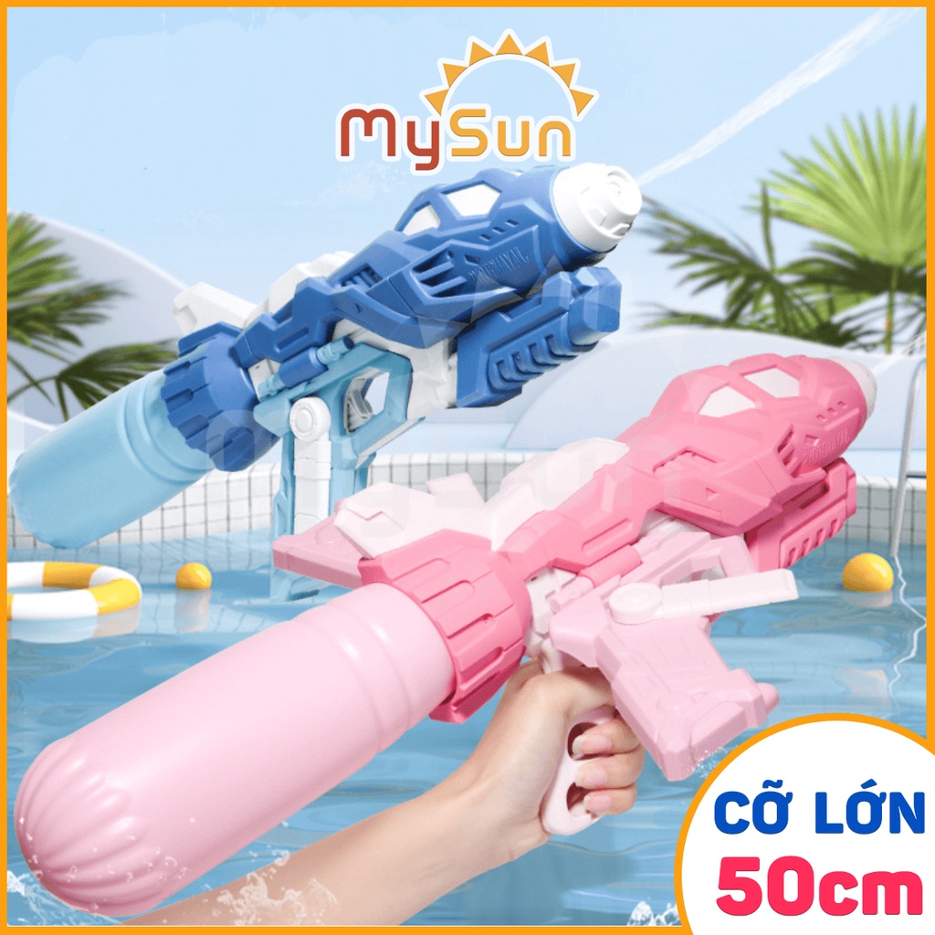 Súng nhựa bắn nước xịn đồ chơi trẻ em, phun áp lực cao cho bé cỡ lớn 50cm MySun