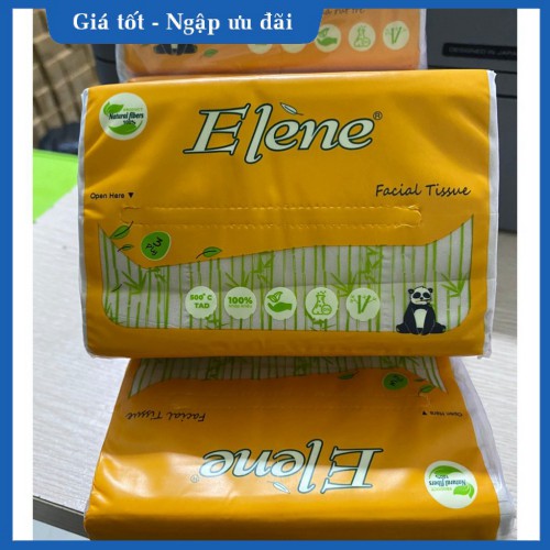 Combo 2 gói khăn giấy rút Gấu trúc Elene 100 tờ 3 lớp gấp