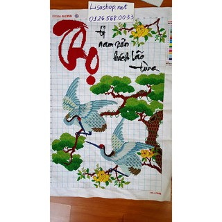 Tranh thêu thọ đã thêu 76x54cm
