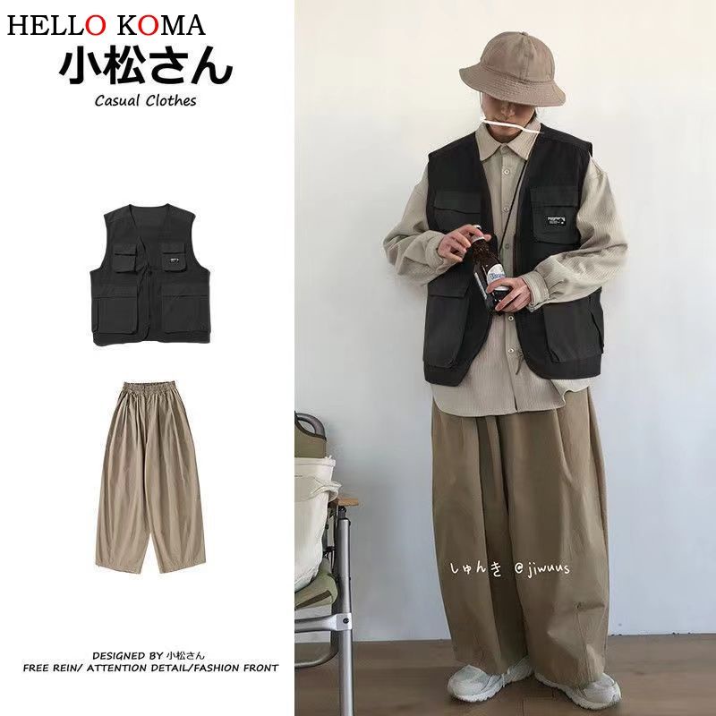 Áo Khoác Vest Không Tay Thời Trang Mùa Hè Phong Cách Nhật Bản Cho Nam Giới