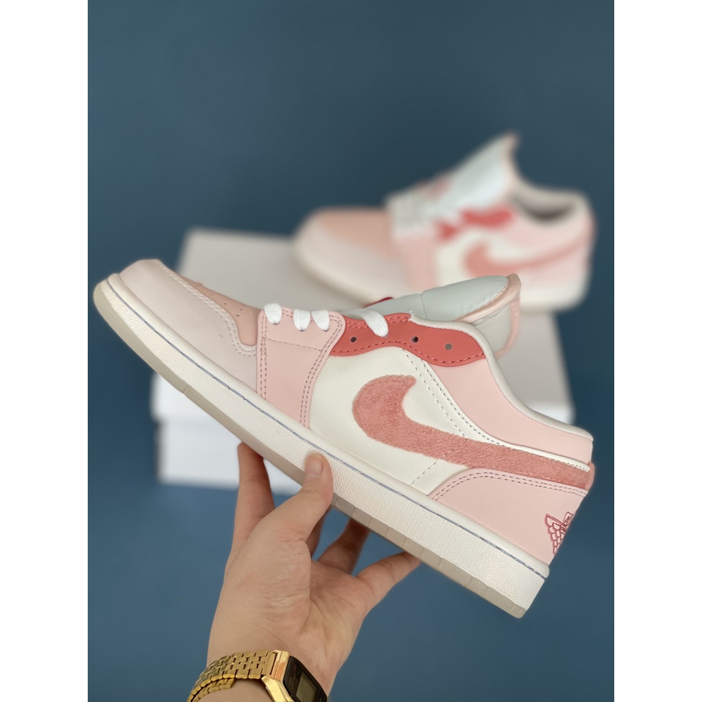 [More&amp;More] Giày Sneaker Jd 1 Low &quot;Pink Mighty Swoosher&quot; phiên bản cao cấp X OG MSZ3229