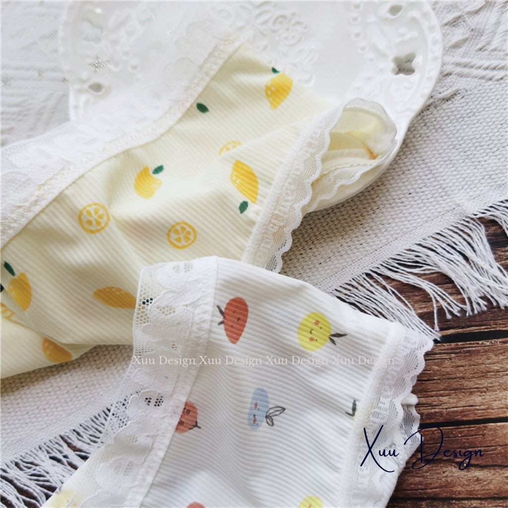 Quần lót nữ Đúc Su Wexuu Design, quần lót cotton viền ren kháng khuẩn cao cấp chất siêu mát nhiều màu dễ thương QC23