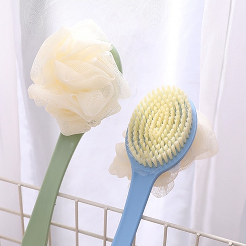 [Hàng mới về] Bàn chải chà lưng hai mặt tay cầm dài mềm mại tiện lợi