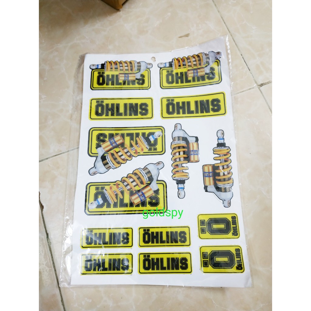 Tem Decal Trang Trí Xe Máy Tem OHLINS ( giá 1 bộ)