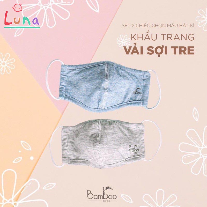 Khẩu trang vải cho bé sợi tre kháng khuẩn bamboo