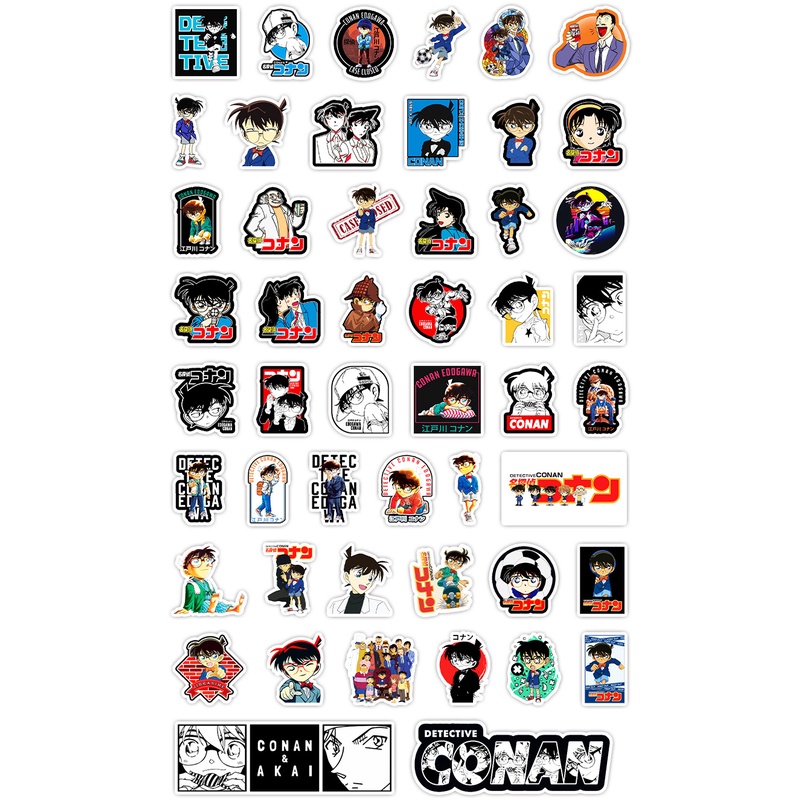Sticker thám tử Conan nhiều họa tiết chống nước, dán trang trí laptop, mũ bảo hiểm, vali, xe ga - DB.101