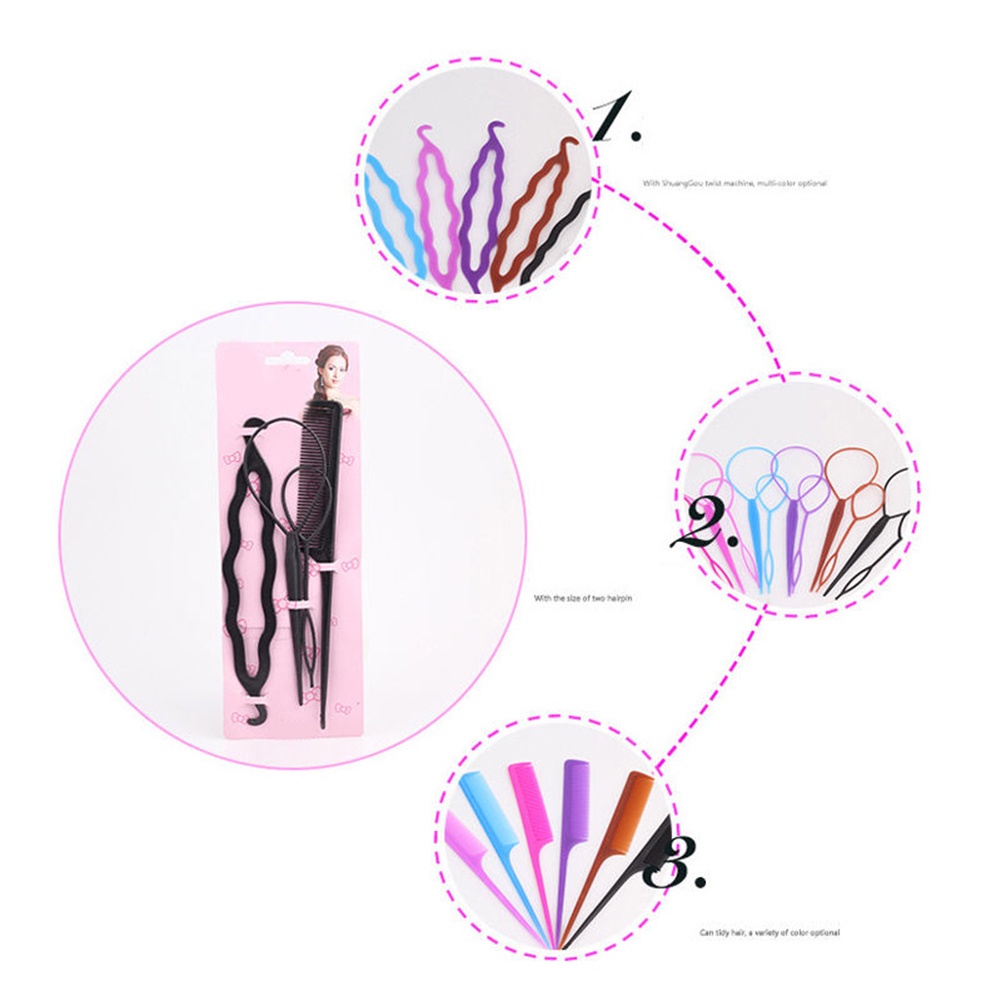 Set 4 dụng cụ buộc tóc tạo kiểu tiện lợi cho nữ