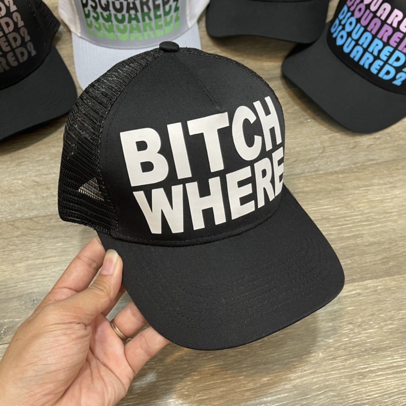 Mũ Bitch where Gáy Lưới Thời Trang - Mũ DSQ Gáy Lưới - Mũ Dsq chữ màu cao cấp - Có Hộp Tặng Kèm