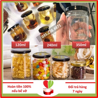 Hũ Thủy Tinh Tròn Nắp Thiếc 75ml, 120ml, 150ml, 240ml; 350ml - Duonghieu6789