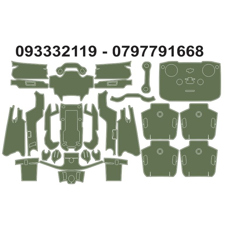 Skin Miếng Dán Decal Trang Trí Flycam Mavic Air 2S - Full Body - Xanh Rêu