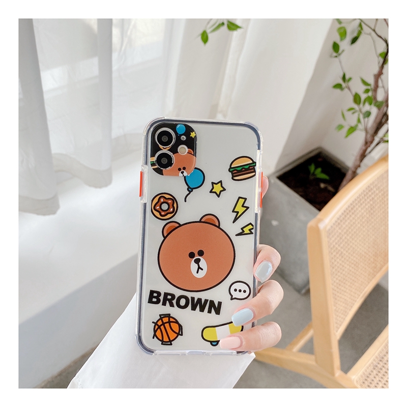 Ốp iphone - Ốp lưng Gấu Choco và Brown trong 4 góc 6s/6splus/7/8/7plus/8plus/x/xs/xsmax/11/11promax - Awifi Case V2-2