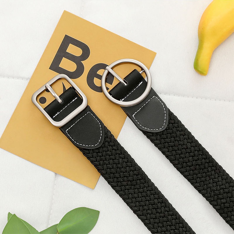 Thắt Lưng Vải Canvas Dệt Khóa Vuông Đơn Giản Có Thể Điều Chỉnh Thời Trang Unisex