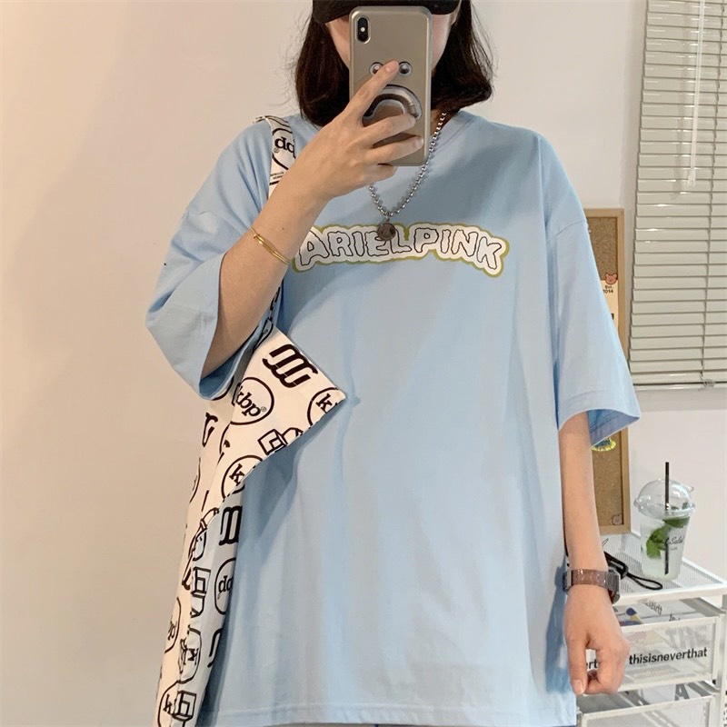 Áo thun tay lỡ form rộng ARIELPINK NEKOSG, áo phông form rộng Unisex ATL287