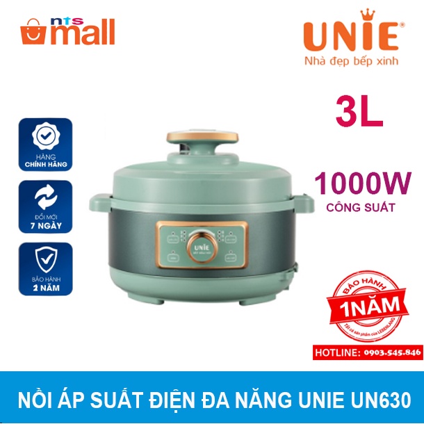 Nồi áp suất điện đa năng Unie UN630, công suất 1300W, dung tích 3L, hành chính hãng