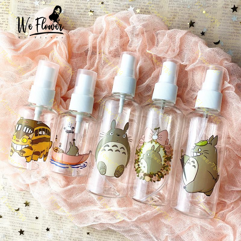 Bình xịt rỗng 50ml/100ml in họa tiết Totoro trong suốt tiện dụng