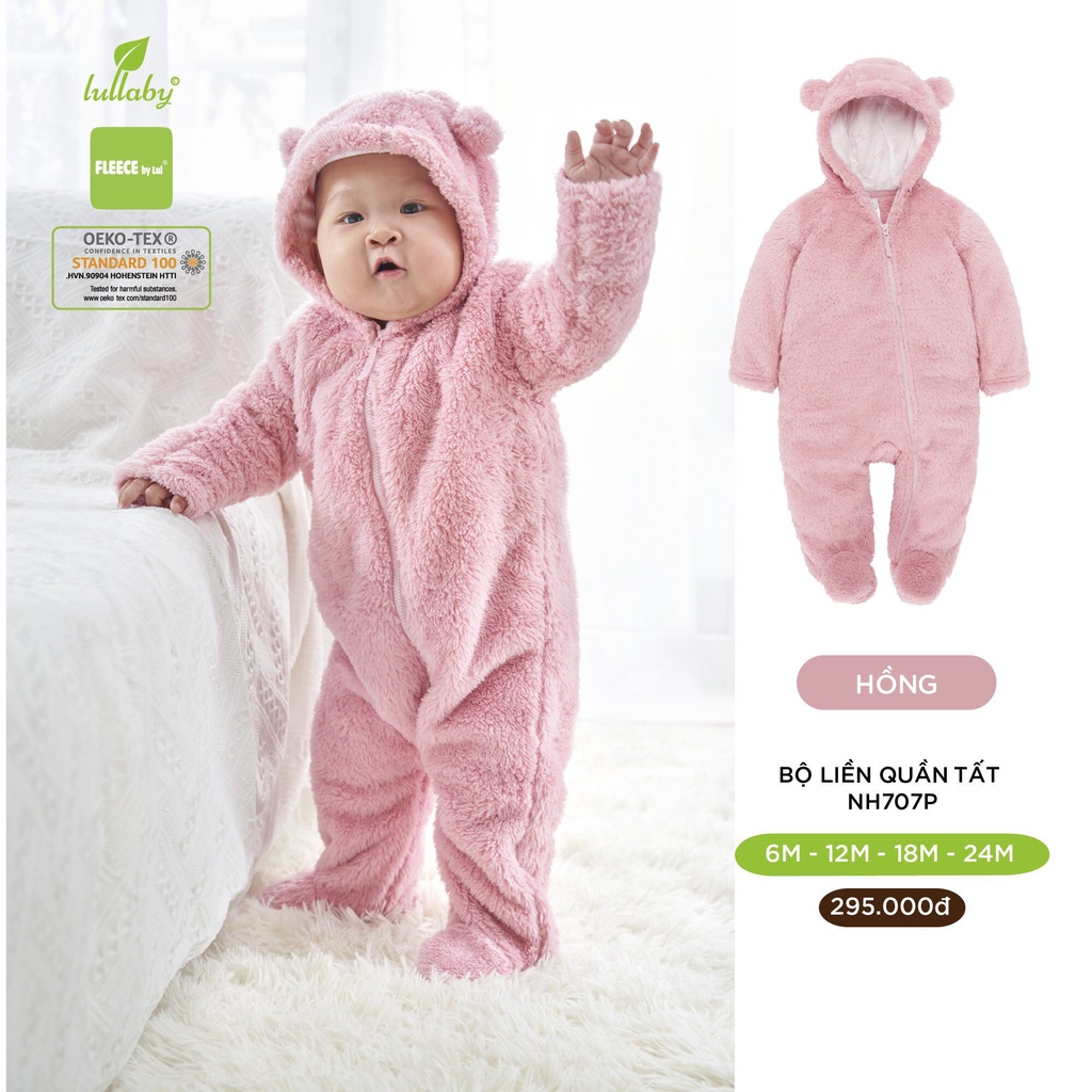 Bộ body lông liền quần tất cho bé Lullaby hàng đẹp NH513M