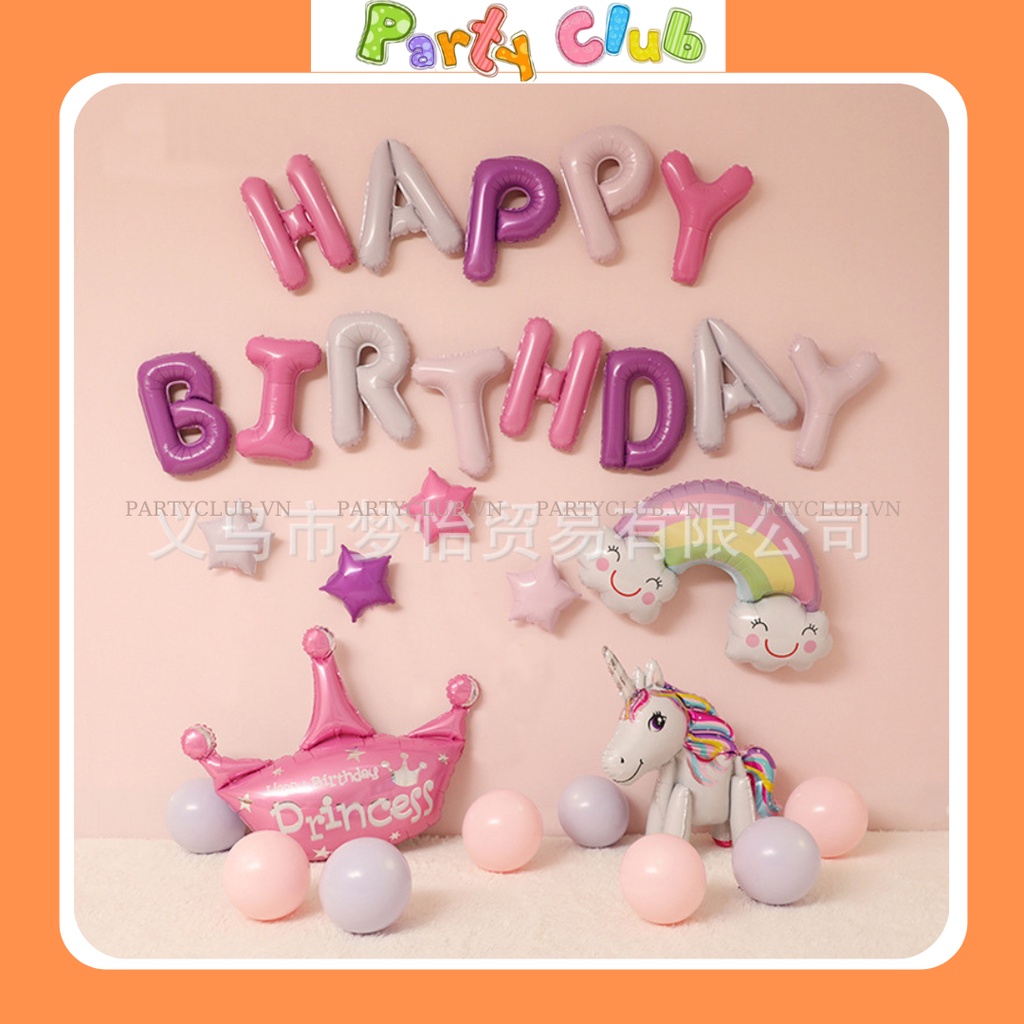 Bóng vương miệng xanh, hồng Prince Princess trang trí sinh nhật