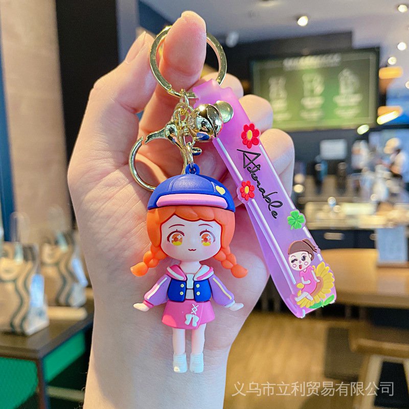 Móc Khóa Nhựa PVC Hai Chiều Họa Tiết Hoạt Hình Dễ Thương