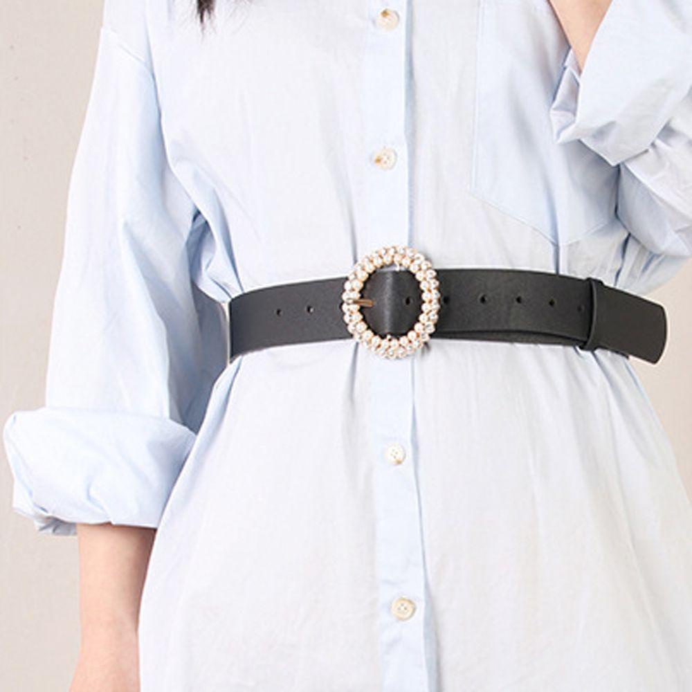 Thắt Lưng Nữ Khóa Tròn Màu Ngà Thời Trang|Phụ Kiện Trang Trí Đầm Thời Trang Xinh Xắn