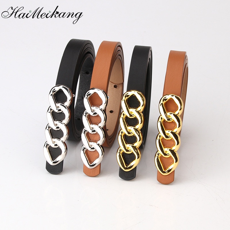 Dây thắt lưng Haimeikang phối xích thời trang phong cách retro dành cho nữ