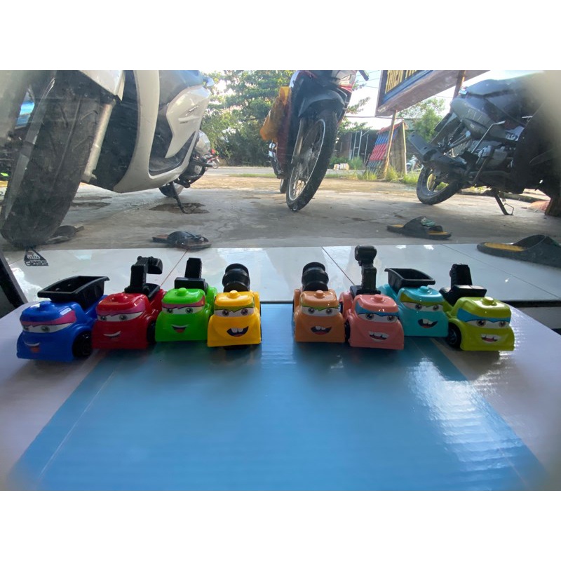 Xe Hơi Set 4 Chiếc Xe Cẩu Móc Tải 3.8cm Phụ Kiện Trang Trí Bánh