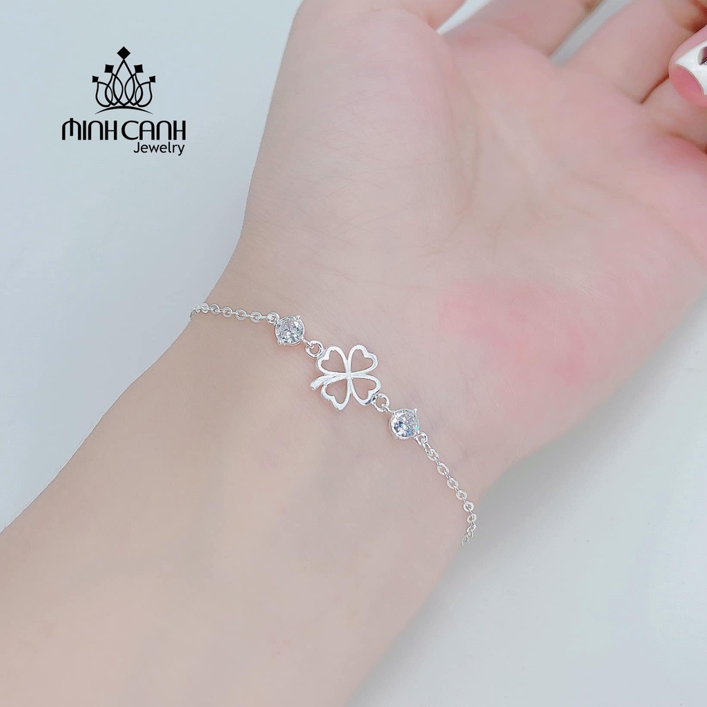 Lắc Tay Bạc Cỏ 4 Lá Loại Rỗng May Mắn - Minh Canh Jewelry